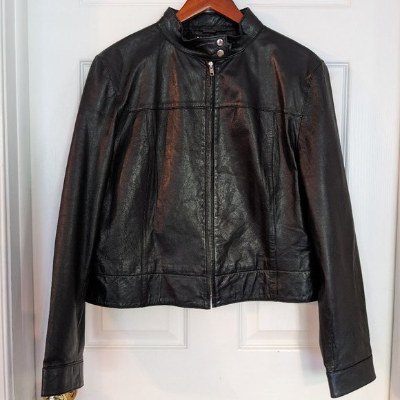 Mix It Jackets & Blazers - Leather Moto Jacket, Black, 14 women's